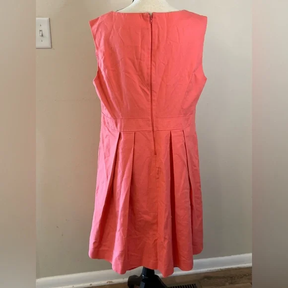 Forever 21 Vibrant Coral sleeveless midi dress scoop neck pleated waist plus 2X - Picture 2 of 11